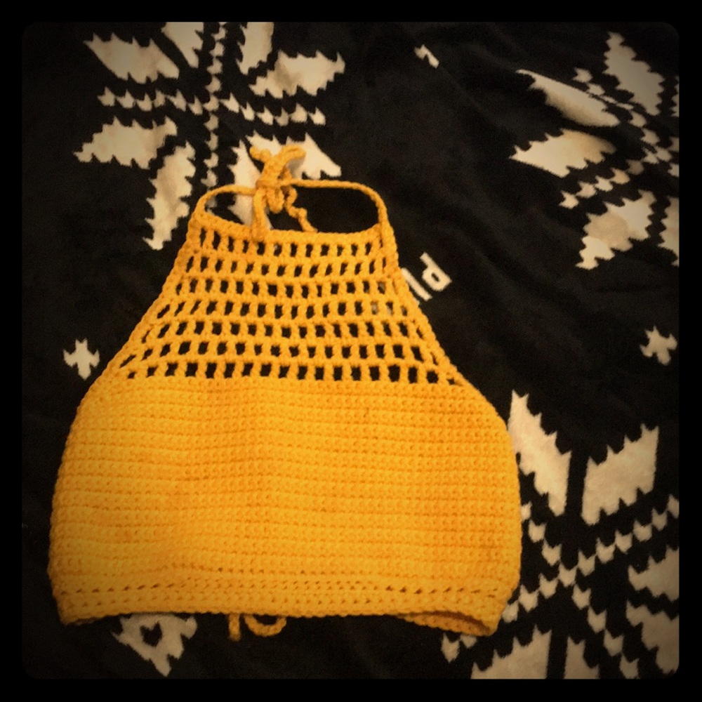 Small Gold hand made crop top